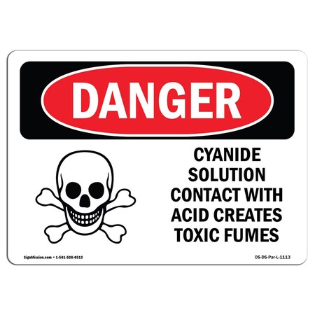Signmission Safety Sign, OSHA Danger, 3.5" Height, 5" Width, Cyanide Solution, Landscape OS-DS-D-35-L-1113